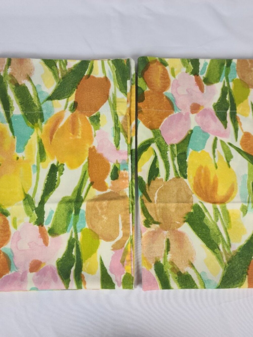 Cannon Yellow Floral Standard Size Pillowcase Pair Stay Fresh Percale
